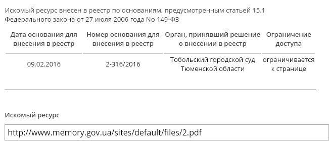 Заблокирован украинский правительственный сайт за книгу о голодоморе 30-х годов