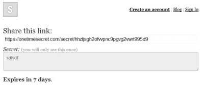 onetimesecret сервис секретных заметок