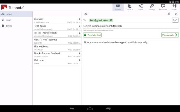 ProtonMail почта скриншот